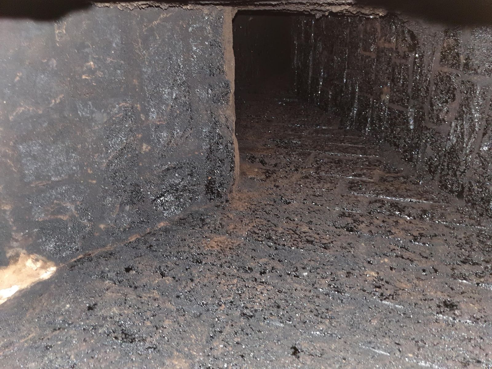 Inside a 350 year old open fire and chimney after sweeping